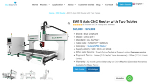 Blue Elephant - Omic EW1 5 Axis CNC Router