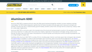 FastMetals - Aluminum 6061 T6511 Products