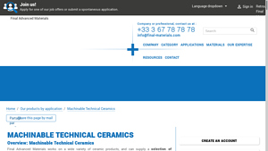Final Materials - Machinable Technical Ceramics