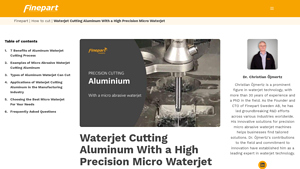 Finepart - High Precision Micro Waterjet Cutting