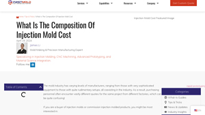 First Mold - Injection Mold Cost Breakdown