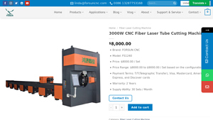 FORSUN CNC - 3000W Fiber Laser Tube Cutting Machine
