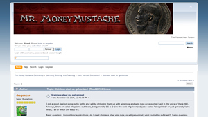 Mr. Money Mustache - Zinc vs. Stainless Steel Costs