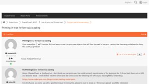 Prusa - Wax Printing for Lost-Wax Casting