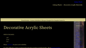 Galaxy Plastic - Decorative Acrylic Sheets