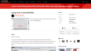 GrabCAD - SOLIDWORKS Text Tutorial