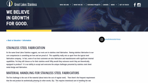 Great Lakes Stainless - Custom Stainless Steel Fabrication