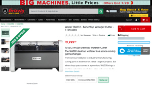 Grizzly - Wazer T34212 Benchtop Waterjet Cutter