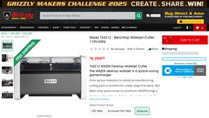 Grizzly - Wazer T34212 Benchtop Waterjet Cutter