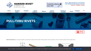 Hanson Rivet - Pull-Thru Blind Rivets