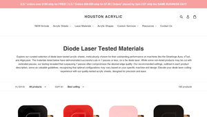 Houston Acrylic - Diode Laser Tested Acrylic Sheets