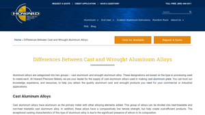 Howard Precision Metals - Cast and Wrought Aluminum Alloys