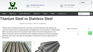 Huaxiao Metal - Titanium and Stainless Steel Solutions