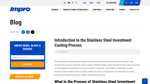 Impro Precision - Stainless Steel Investment Casting