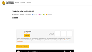Instructables - 3D Printed Candle Mold