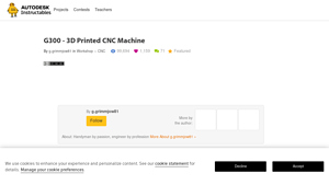 Instructables - G300 3D Printed CNC Machine