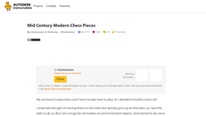 Instructables - Mid Century Modern Chess Pieces
