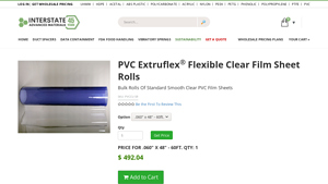 Interstate Am - PVC Extruflex Flexible Clear Film Sheet Rolls