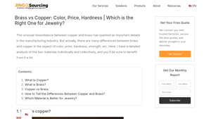 JingSourcing - Brass vs Copper for Jewelry