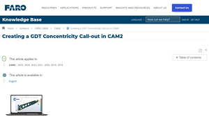 Faro - GDT Concentricity Call-out in CAM2