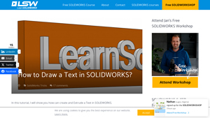 LearnSOLIDWORKS - Text Drawing and Extrusion Tutorial