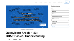 Quasylearn - Bonus Tolerances in GD&T