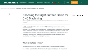 MakerVerse - CNC Machining Surface Finishes