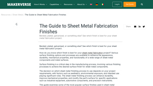 Makerverse - Sheet Metal Fabrication Finishes Guide