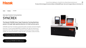Mazak - SYNCREX Swiss-Type Production Turning Machines