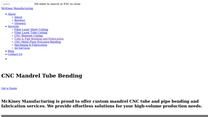 McKinney Manufacturing - CNC Mandrel Tube & Pipe Bending