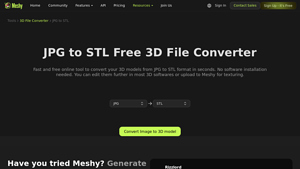 Meshy.ai - JPG to STL Converter