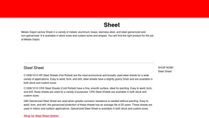 Metals Depot - Steel Sheet