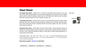 Metals Depot - Hot Rolled Steel Sheet