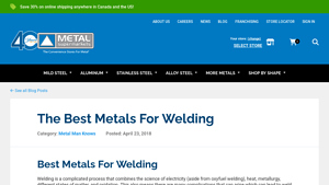 Metal Supermarkets - Best Metals for Welding