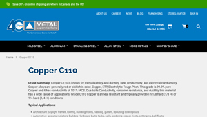 Metal Supermarkets - Copper C110