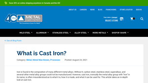 Metal Supermarkets - Cast Iron Alloys