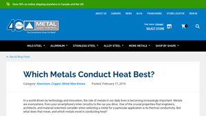 Metal Supermarkets - Thermal Conductivity Overview