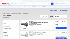 MSC Direct - Round Head Solid Rivets
