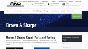 National Distribution - Brown & Sharpe Repair Parts