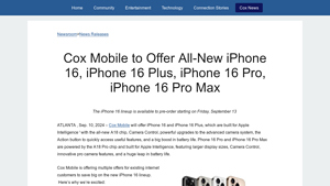 Cox - iPhone 16 Series