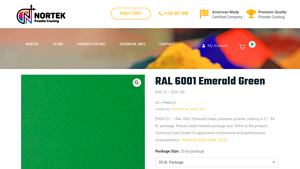 Nortek Powder - RAL 6001 Emerald Green