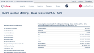 Nylene - PA 6/6 Glass Reinforced Injection Molding