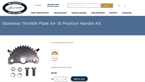 Olstaco - Stainless Throttle Plate for 10 Position Handle Kit