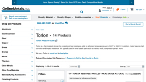 Online Metals - Torlon Thermoplastic