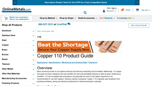 Online Metals - Copper 110