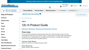 Online Metals - 12L14 Carbon Steel