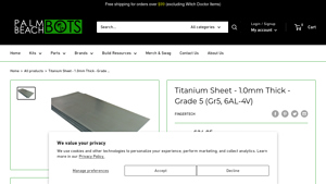 Palm Beach - Titanium Sheet Grade 5