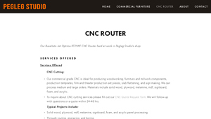 Pegleg Studio - CNC Router Services