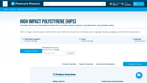 Piedmont Plastics - High Impact Polystyrene (HIPS) Sheet