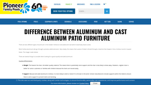 Pioneer Family Pools - Aluminum Furniture Types